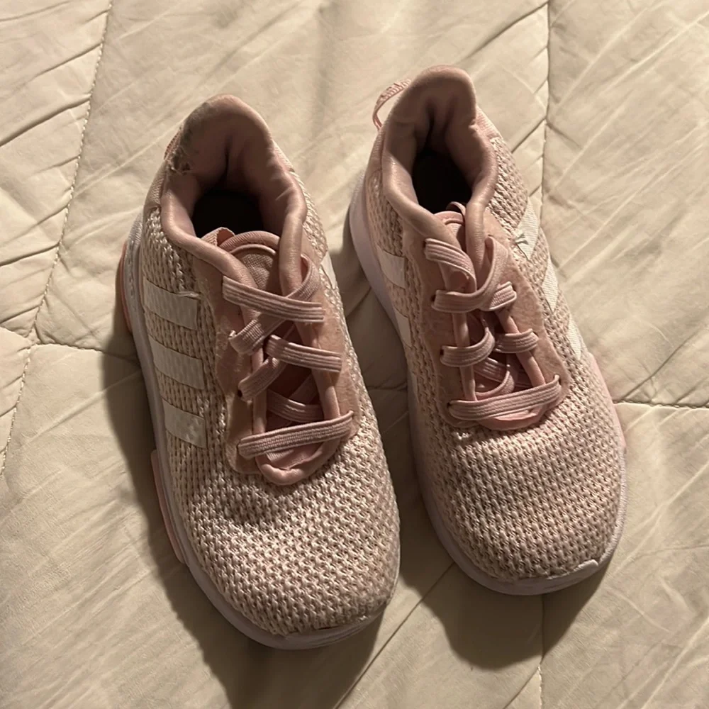 $9 ADD ON ADIDAS 8C c8 Girls Racer TR‎ 2.0 Running Shoes in Gray Pink size 8K